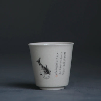 Foam at the beginning of the jingdezhen tea plant ash hand-painted ceramic cups, host a cup of tea liquor sample tea cup