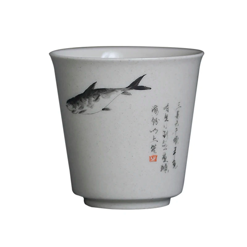 Foam at the beginning of the jingdezhen tea plant ash hand-painted ceramic cups, host a cup of tea liquor sample tea cup