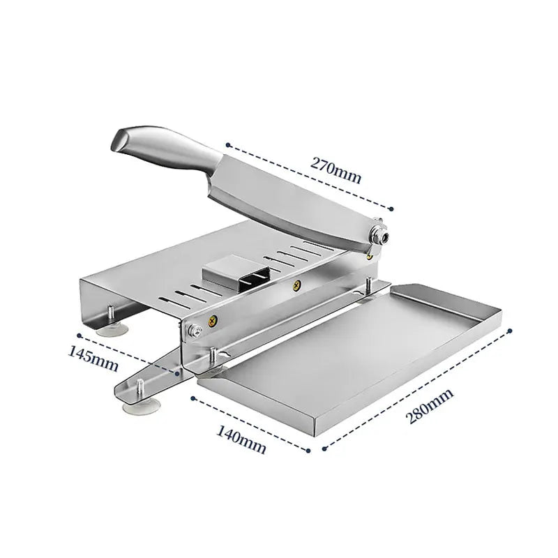 Food Cutter Slicing Machine Stainless Steel Beef Bacon Fish Household Cutting Machine Adjustable Slice Thickness Kitchen Tool