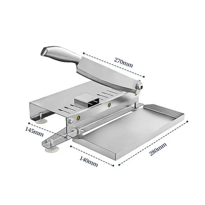 Food Cutter Slicing Machine Stainless Steel Beef Bacon Fish Household Cutting Machine Adjustable Slice Thickness Kitchen Tool