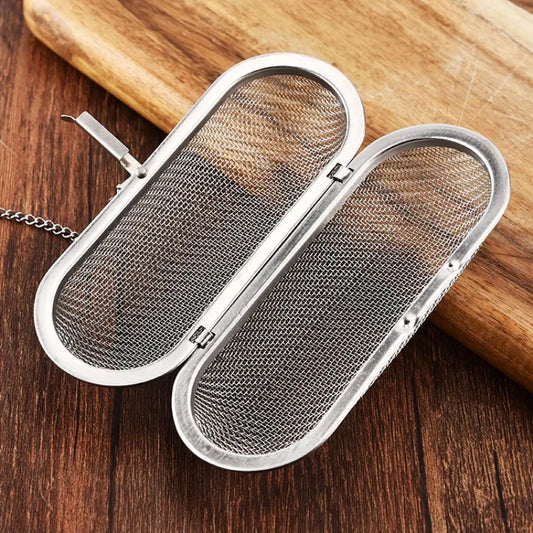 Food Slag Filter Stainless Steel Tea Leek Soup Material Slag Bag Oval Teapot Tea Filter
