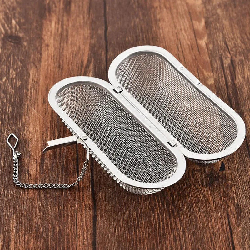 Food Slag Filter Stainless Steel Tea Leek Soup Material Slag Bag Oval Teapot Tea Filter