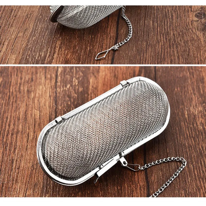 Food Slag Filter Stainless Steel Tea Leek Soup Material Slag Bag Oval Teapot Tea Filter