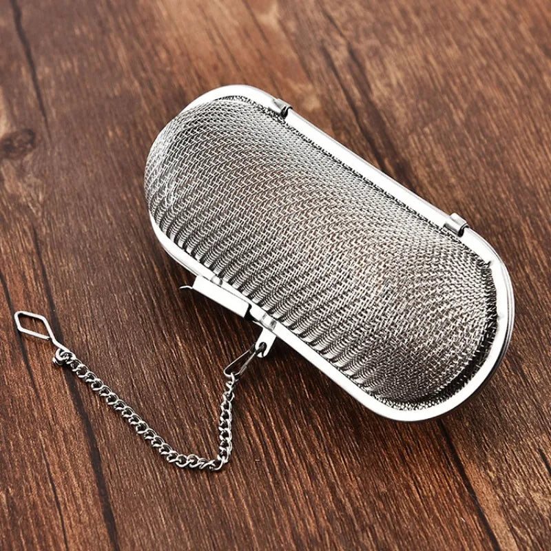 Food Slag Filter Stainless Steel Tea Leek Soup Material Slag Bag Oval Teapot Tea Filter