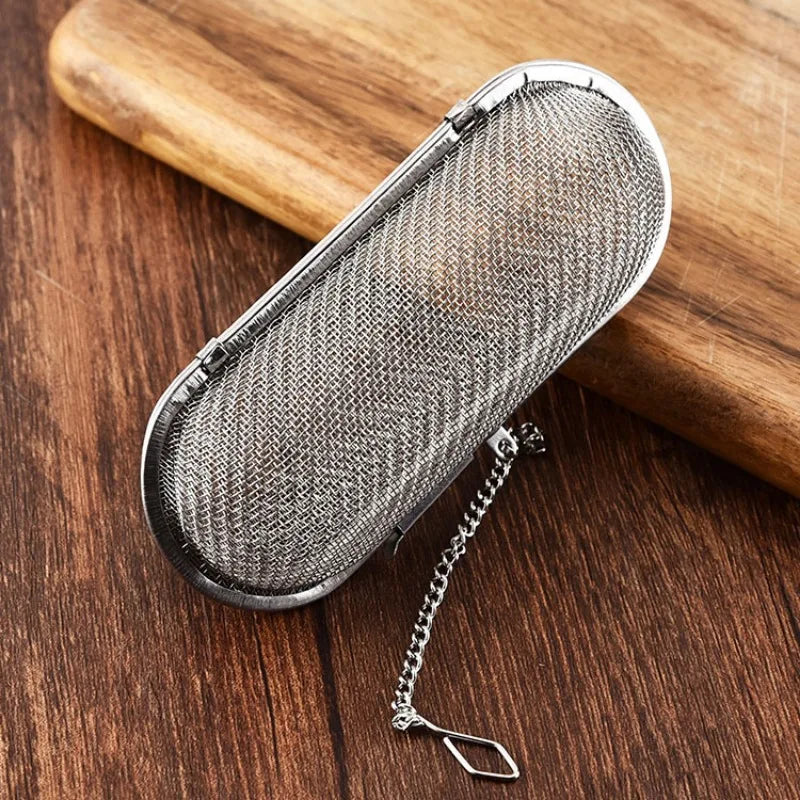 Food Slag Filter Stainless Steel Tea Leek Soup Material Slag Bag Oval Teapot Tea Filter
