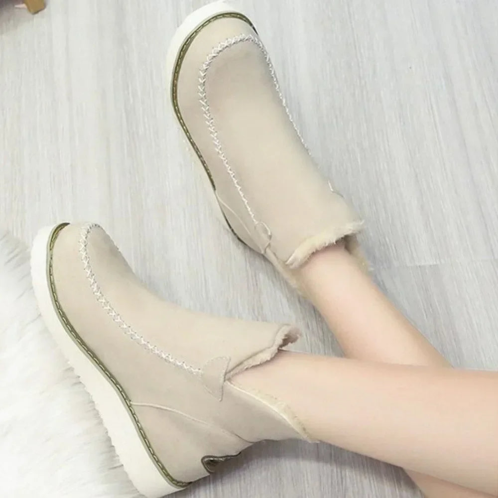 Footwear On Warm Female New Color Casual Snow Plush Womens Lightweight Boots Slip Winter Solid Waterpoor Shoes Ankle Boots