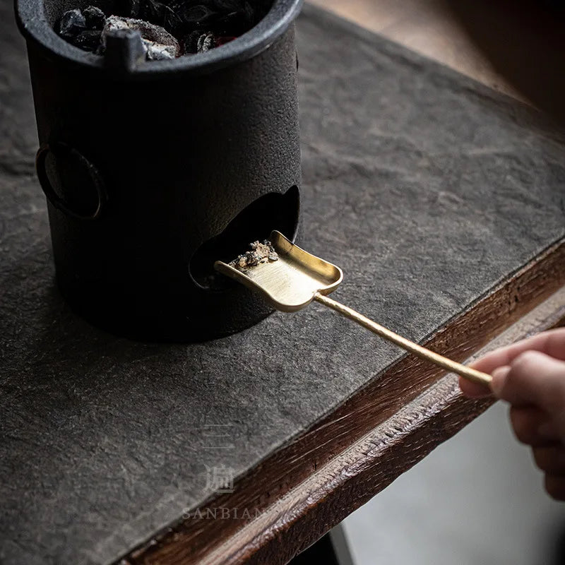 Forged Pure Copper Chopsticks Fire Chopstick Clip Charcoal Brass Charcoal Shovel Charcoal Stove Shovel Carbon Gray Tea Stove B