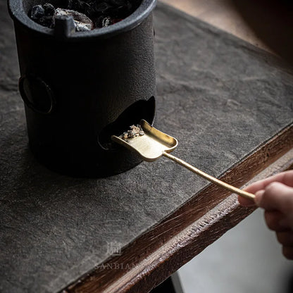 Forged Pure Copper Chopsticks Fire Chopstick Clip Charcoal Brass Charcoal Shovel Charcoal Stove Shovel Carbon Gray Tea Stove B