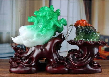 Fortune Golden Toad Decorative Cabbage Decoration Office Living Room Shop Gold Cicada Toad Feng Shui Opening Craft Gift