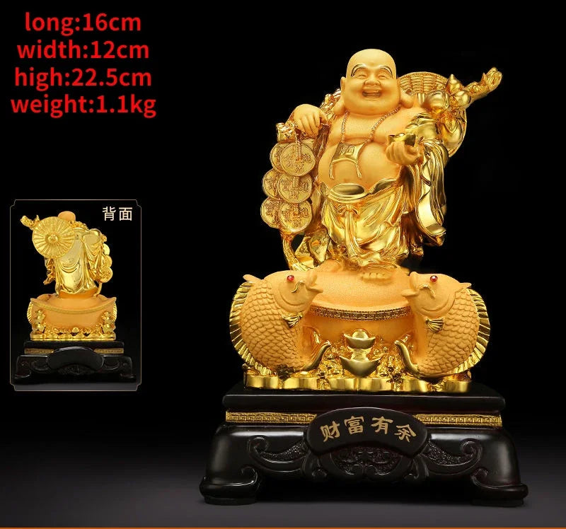 Fortune Maitreya Buddha Ornaments Living Room Wine Cooler Belly Smiling Buddha Office Decor House Craft Gifts