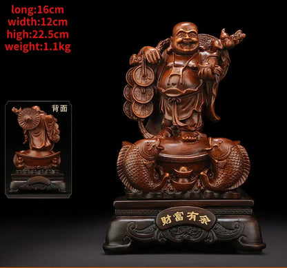 Fortune Maitreya Buddha Ornaments Living Room Wine Cooler Belly Smiling Buddha Office Decor House Craft Gifts