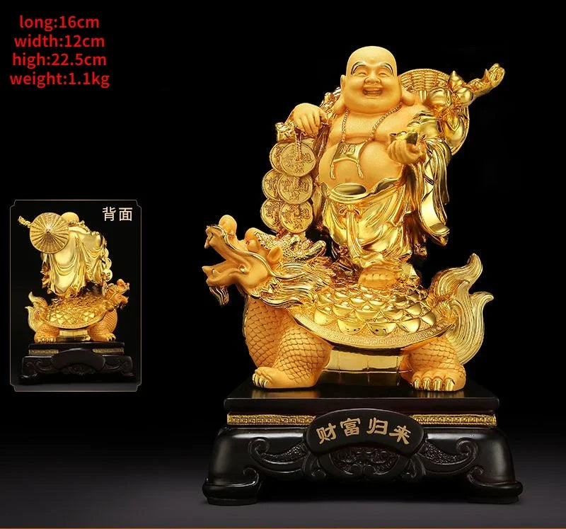 Fortune Maitreya Buddha Ornaments Living Room Wine Cooler Belly Smiling Buddha Office Decor House Craft Gifts