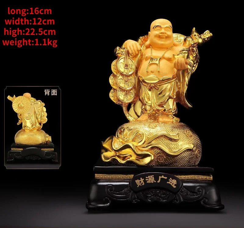 Fortune Maitreya Buddha Ornaments Living Room Wine Cooler Belly Smiling Buddha Office Decor House Craft Gifts