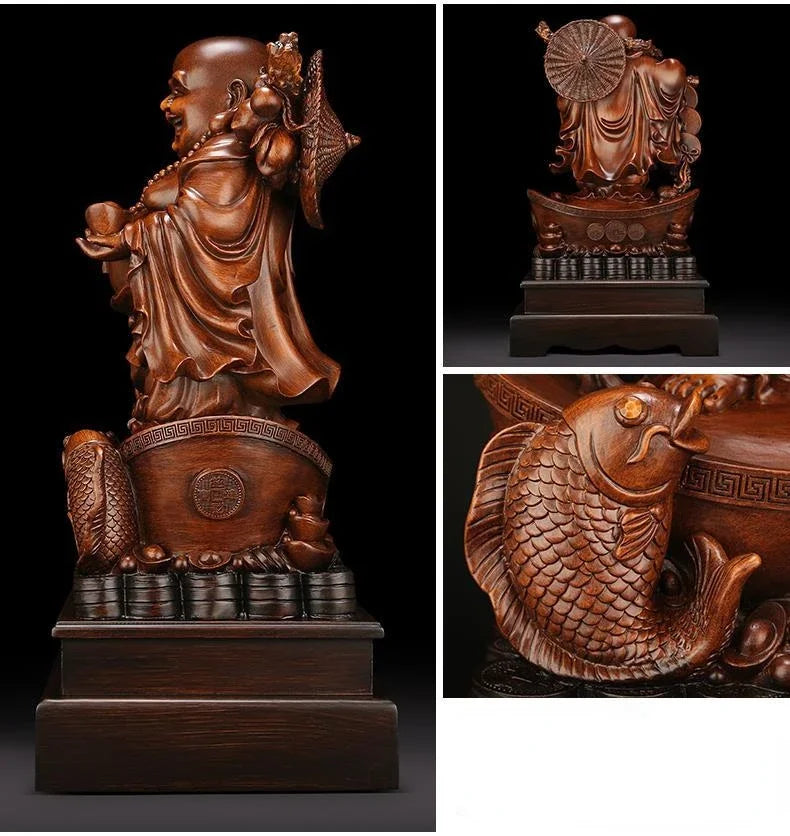Fortune Maitreya Buddha Ornaments Living Room Wine Cooler Belly Smiling Buddha Office Decor House Craft Gifts