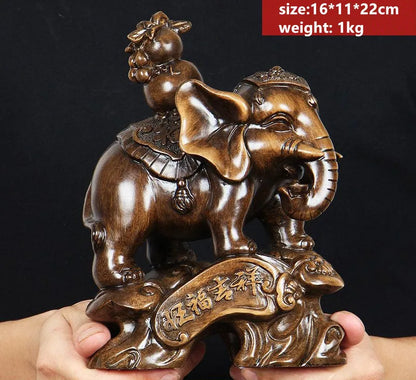 Fortune Wealth Elephant Flexor's Living Room Office Decoration Gourd Mother and Child Elephant Decor Feng Shui Crafts