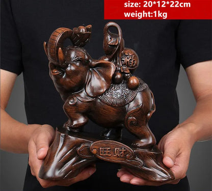 Fortune Wealth Elephant Flexor's Living Room Office Decoration Gourd Mother and Child Elephant Decor Feng Shui Crafts