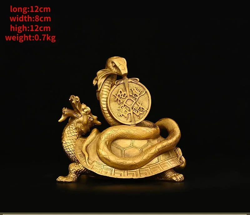 Four Spirit Animals Turtle Snake Full Copper Home Store Decoration Xuanwu Ornaments Turtle Home Sculptures