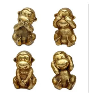 Four do not supply the twelve zodiac Monkey not to say look real monkey four adorable copper bronze orname