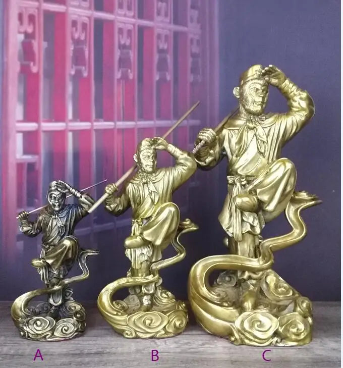 Free SHIPPING Beautiful mythical character Monkey King Bronze Metal Copper Statue 3 sizes