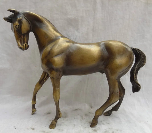 Free Shipping  Chinese Bronze Carved Animal Steed Year Zodiac Tang Running Horse Statue 27cm
