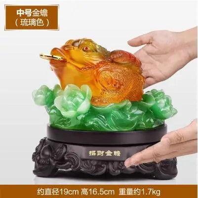 Free Shipping Fengshui  golden toad furnishing articles Lucky three feet toads Statue home decor gifts household decoration