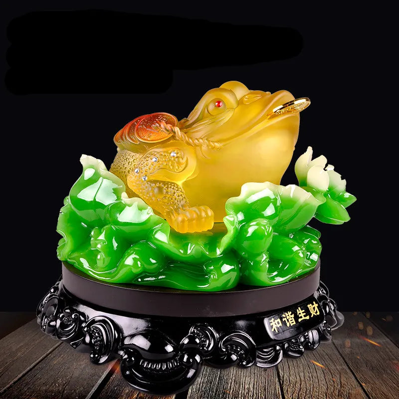 Free Shipping Fengshui  golden toad furnishing articles Lucky three feet toads Statue home decor gifts household decoration