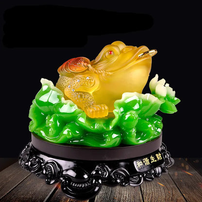 Free Shipping Fengshui  golden toad furnishing articles Lucky three feet toads Statue home decor gifts household decoration