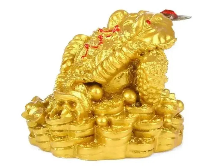 Free shipping Golden three-legged frog Feng shui good luck toad home decoration Chinese folk sculpture gift