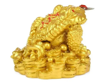 Free shipping Golden three-legged frog Feng shui good luck toad home decoration Chinese folk sculpture gift