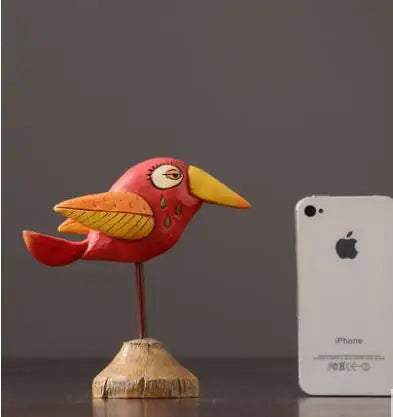 Free shipping Nordic Iron art American resin bird  decorative resin living room room wine cabinet TV cabinet crafts statue Luck