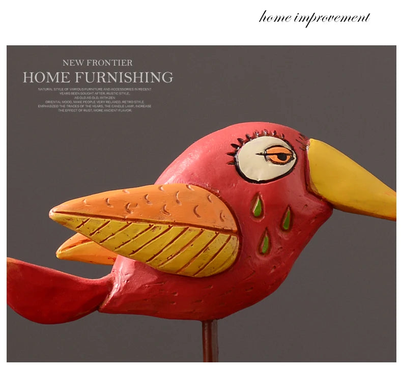 Free shipping Nordic Iron art American resin bird  decorative resin living room room wine cabinet TV cabinet crafts statue Luck