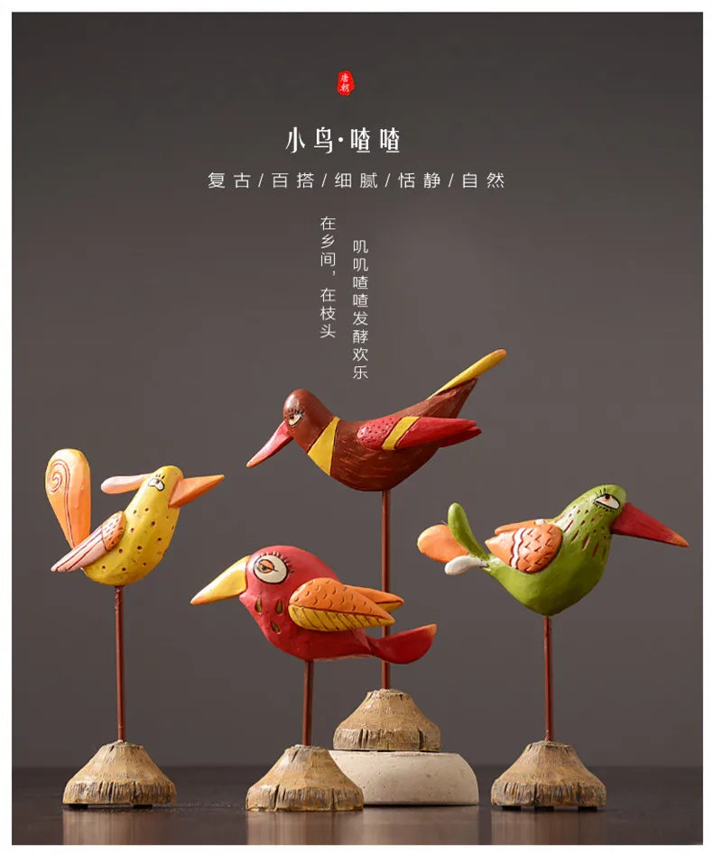 Free shipping Nordic Iron art American resin bird  decorative resin living room room wine cabinet TV cabinet crafts statue Luck