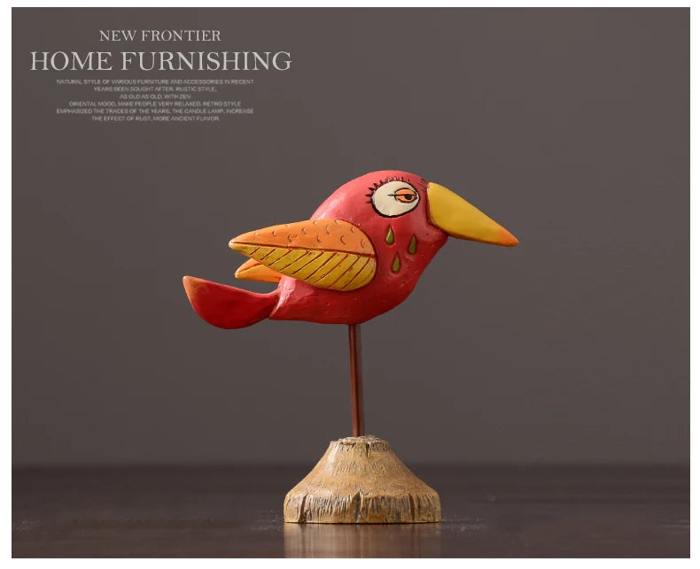 Free shipping Nordic Iron art American resin bird  decorative resin living room room wine cabinet TV cabinet crafts statue Luck