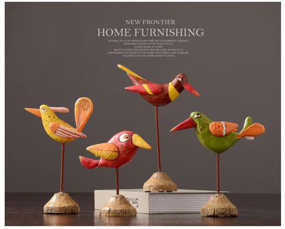 Free shipping Nordic Iron art American resin bird  decorative resin living room room wine cabinet TV cabinet crafts statue Luck