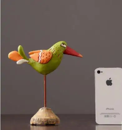 Free shipping Nordic Iron art American resin bird  decorative resin living room room wine cabinet TV cabinet crafts statue Luck