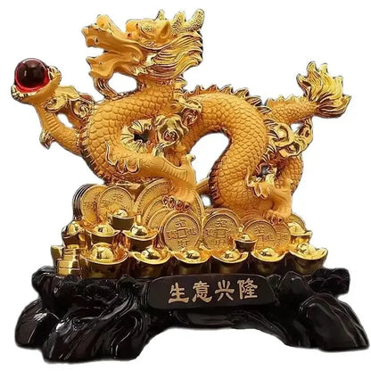 Free shipping Zodiac dragon ornament Resin dragon bead handicraft furnishing articles Prosperous home decoration mascot statue