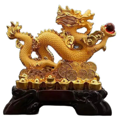 Free shipping Zodiac dragon ornament Resin dragon bead handicraft furnishing articles Prosperous home decoration mascot statue