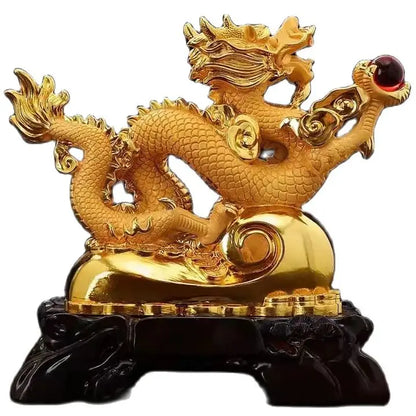Free shipping Zodiac dragon ornament Resin dragon bead handicraft furnishing articles Prosperous home decoration mascot statue