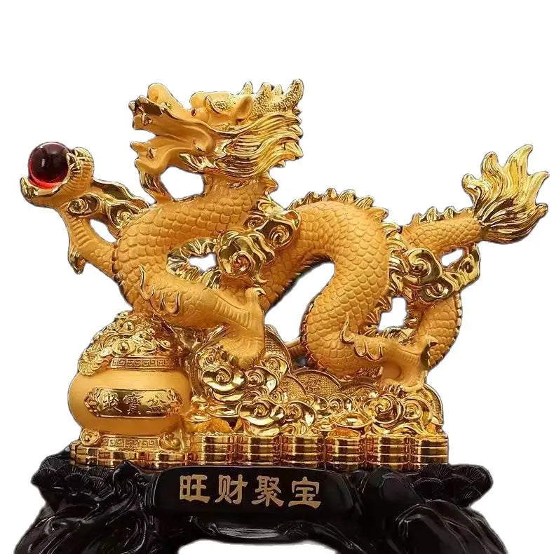 Free shipping Zodiac dragon ornament Resin dragon bead handicraft furnishing articles Prosperous home decoration mascot statue