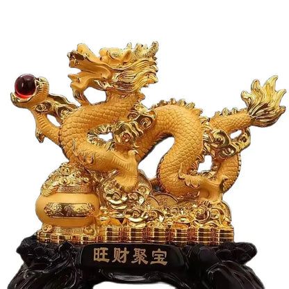 Free shipping Zodiac dragon ornament Resin dragon bead handicraft furnishing articles Prosperous home decoration mascot statue