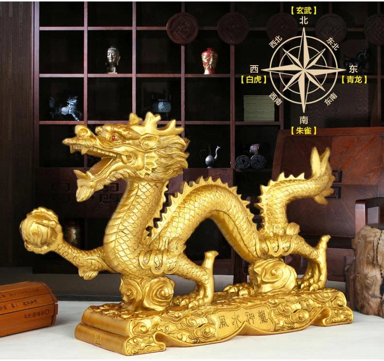 Free shipping resin dragon bead handicraft furnishing articles Prosperous home decoration decoration mascot  statue