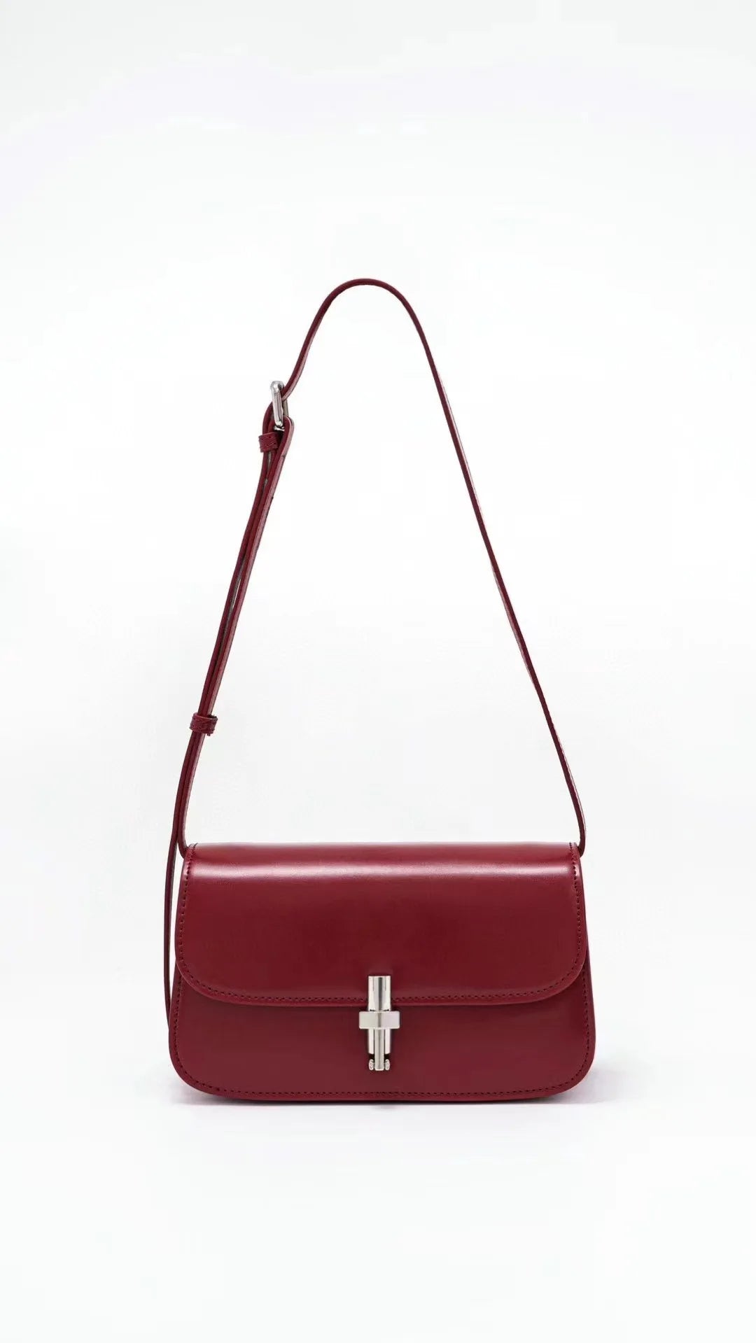 French Style Commuter Elegant Crossbody Small Square Bag Luxury Genuine Leather Underarm Shoulder Bags Classic Solid Bolsos