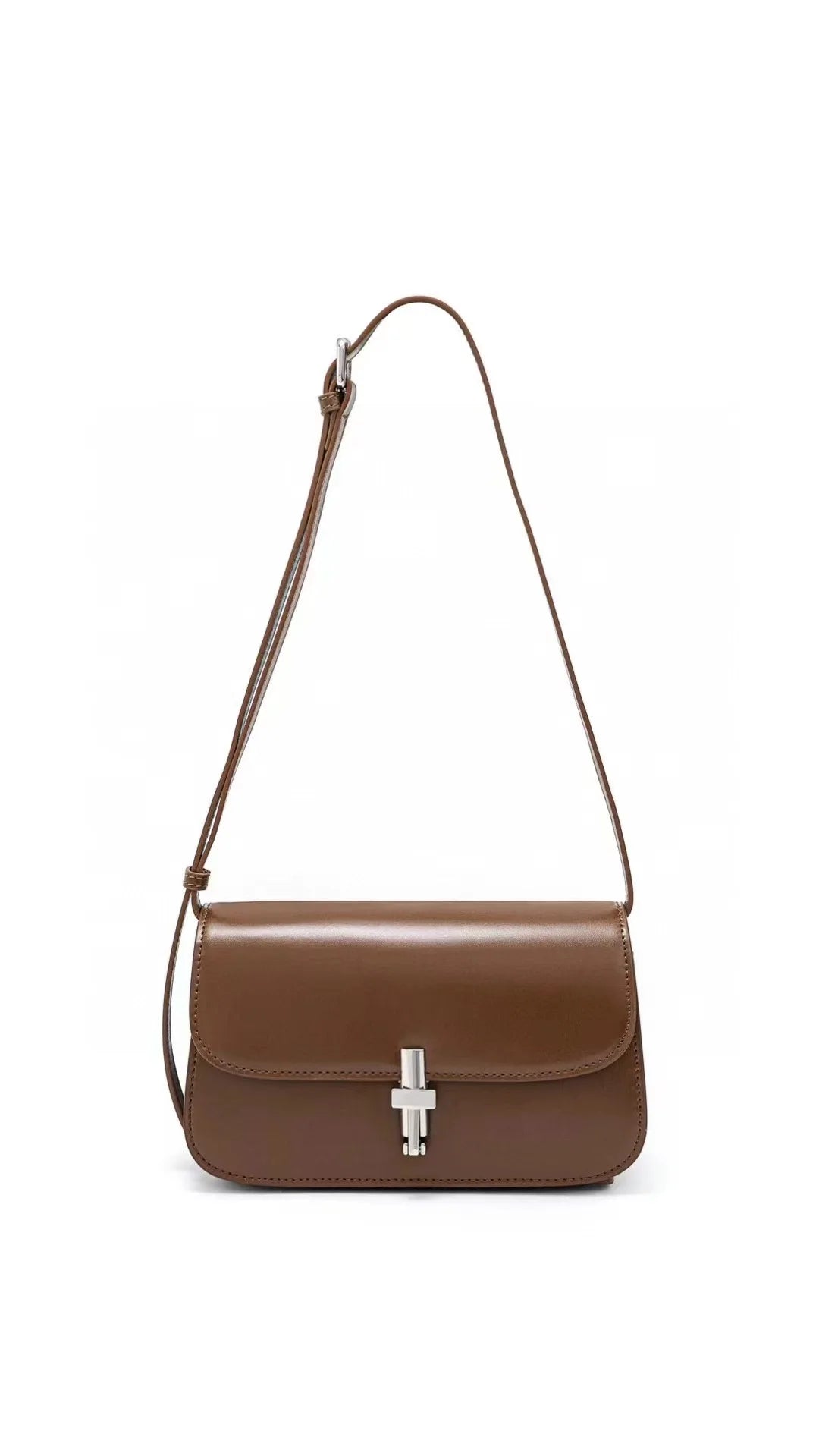French Style Commuter Elegant Crossbody Small Square Bag Luxury Genuine Leather Underarm Shoulder Bags Classic Solid Bolsos