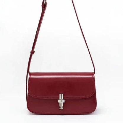French Style Commuter Elegant Crossbody Small Square Bag Luxury Genuine Leather Underarm Shoulder Bags Classic Solid Bolsos