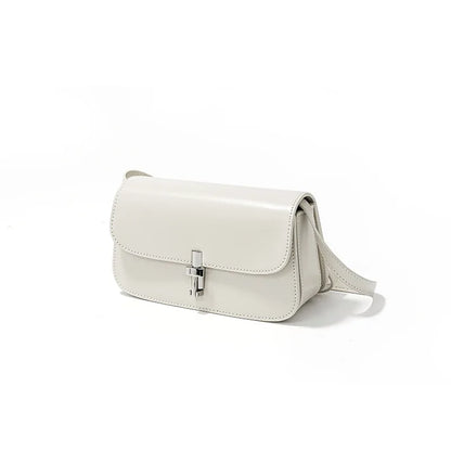 French Style Commuter Elegant Crossbody Small Square Bag Luxury Genuine Leather Underarm Shoulder Bags Classic Solid Bolsos