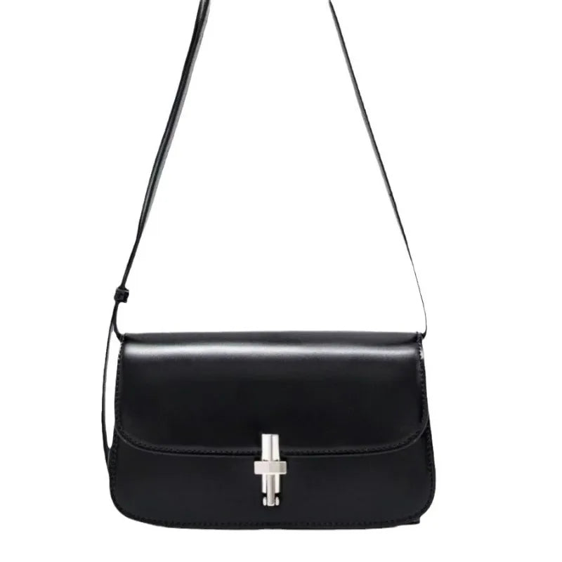 French Style Commuter Elegant Crossbody Small Square Bag Luxury Genuine Leather Underarm Shoulder Bags Classic Solid Bolsos