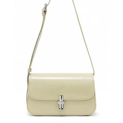 French Style Commuter Elegant Crossbody Small Square Bag Luxury Genuine Leather Underarm Shoulder Bags Classic Solid Bolsos