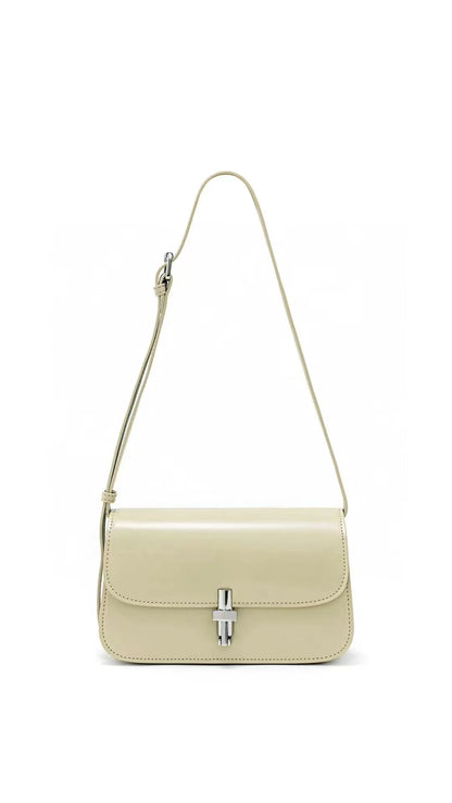 French Style Commuter Elegant Crossbody Small Square Bag Luxury Genuine Leather Underarm Shoulder Bags Classic Solid Bolsos