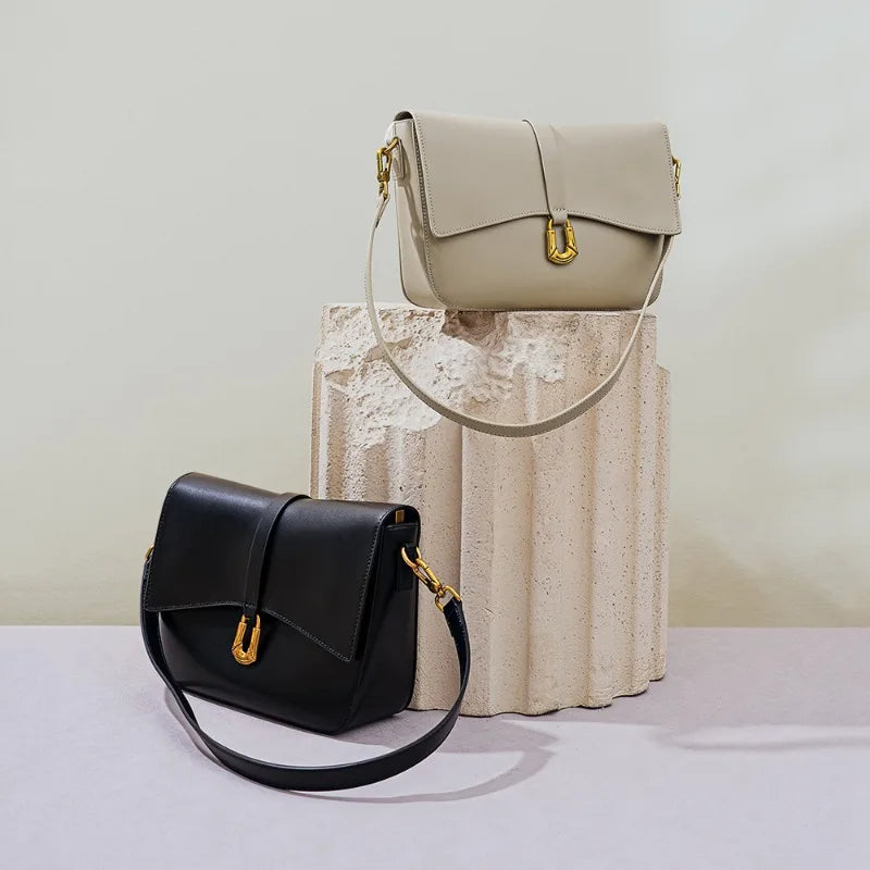 French Style Commuter Elegant Underarm Shoulder Bags High Quality Fashion Cowhide Crossbody Handbags Female 2024 New Bolsas