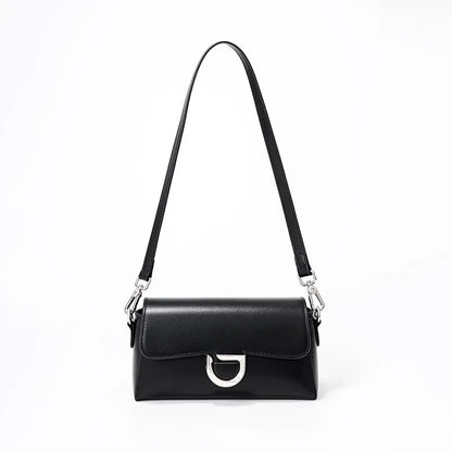 French Style Elegant Genuine Leather Shoulder Bag Women Solid Color Simple All-match Designer Crossbody Handbags Luxury Bolsas